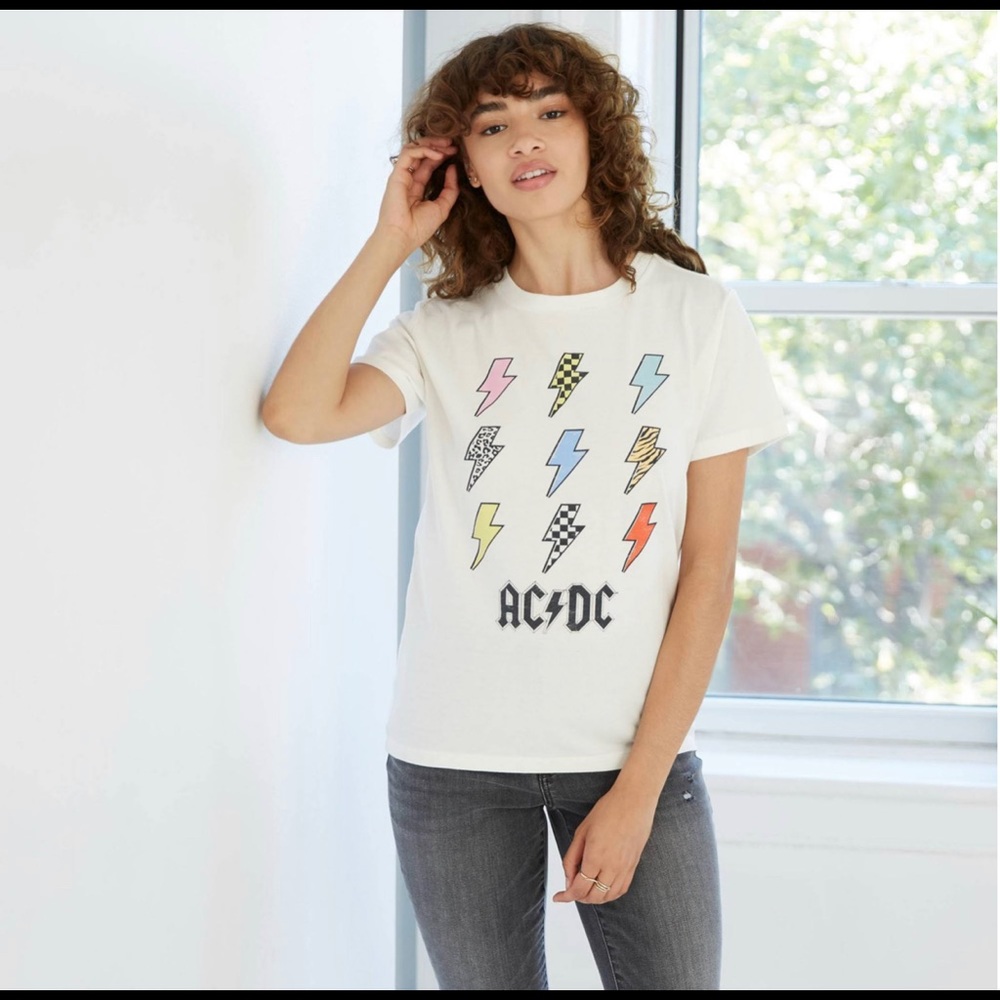 White AC DC blouse